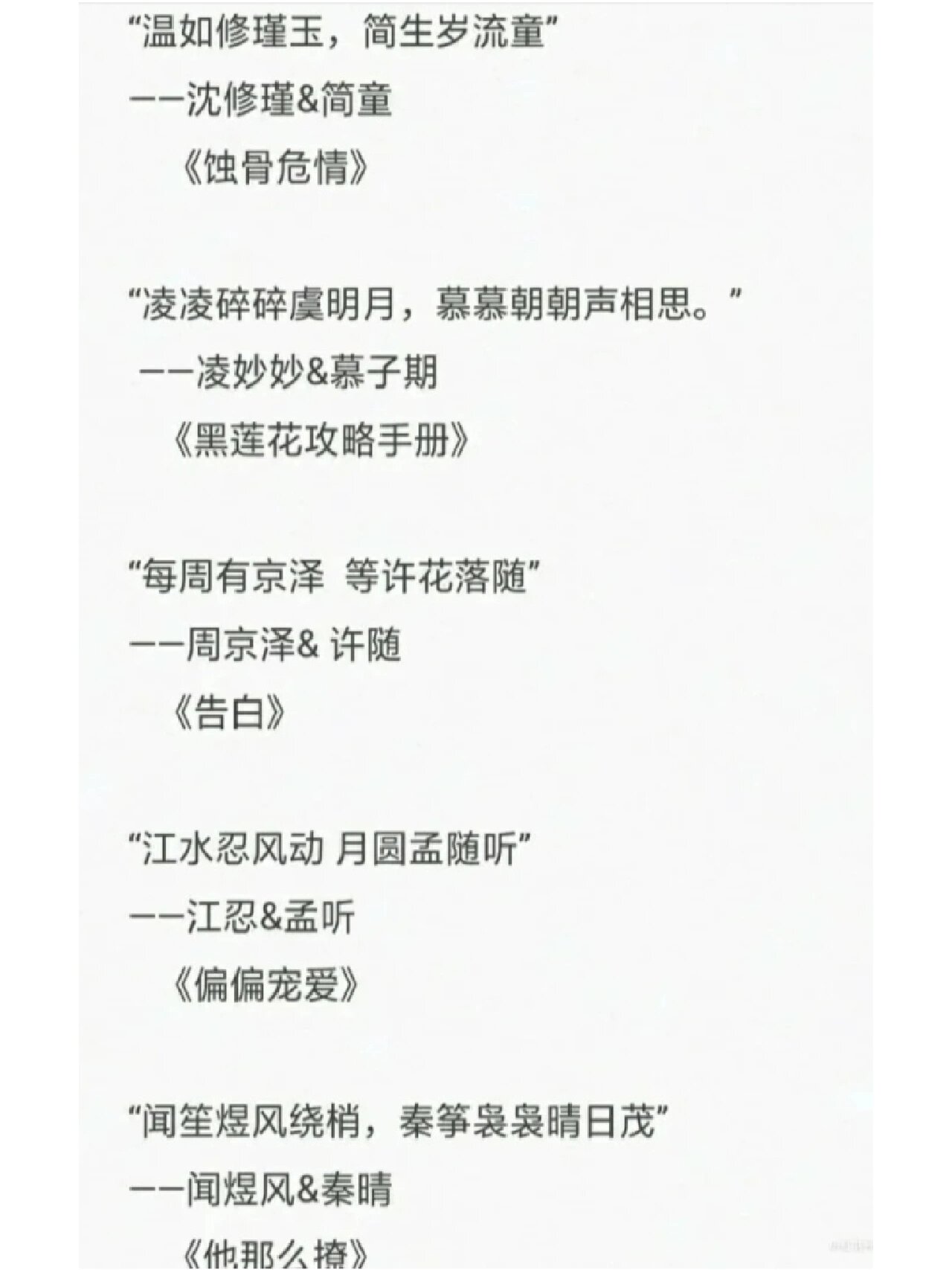 小说男女主名字