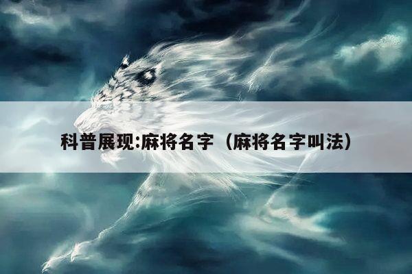 科普展现:麻将名字（麻将名字叫法）